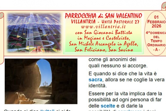 01.02.2026 – 4^ TEMPO ORDINARIO: Settimanale da consultare e stampare