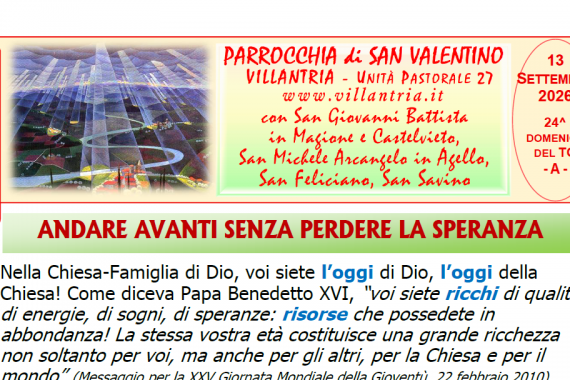 13.09.2026 – 24^ DOMENICA DEL T.O.: Settimanale da consultare e stampare